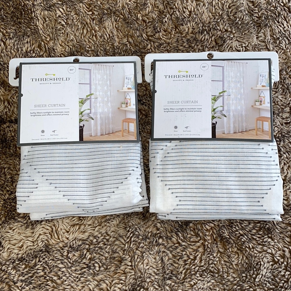 NEW Threshold Target White and Gray Curtains